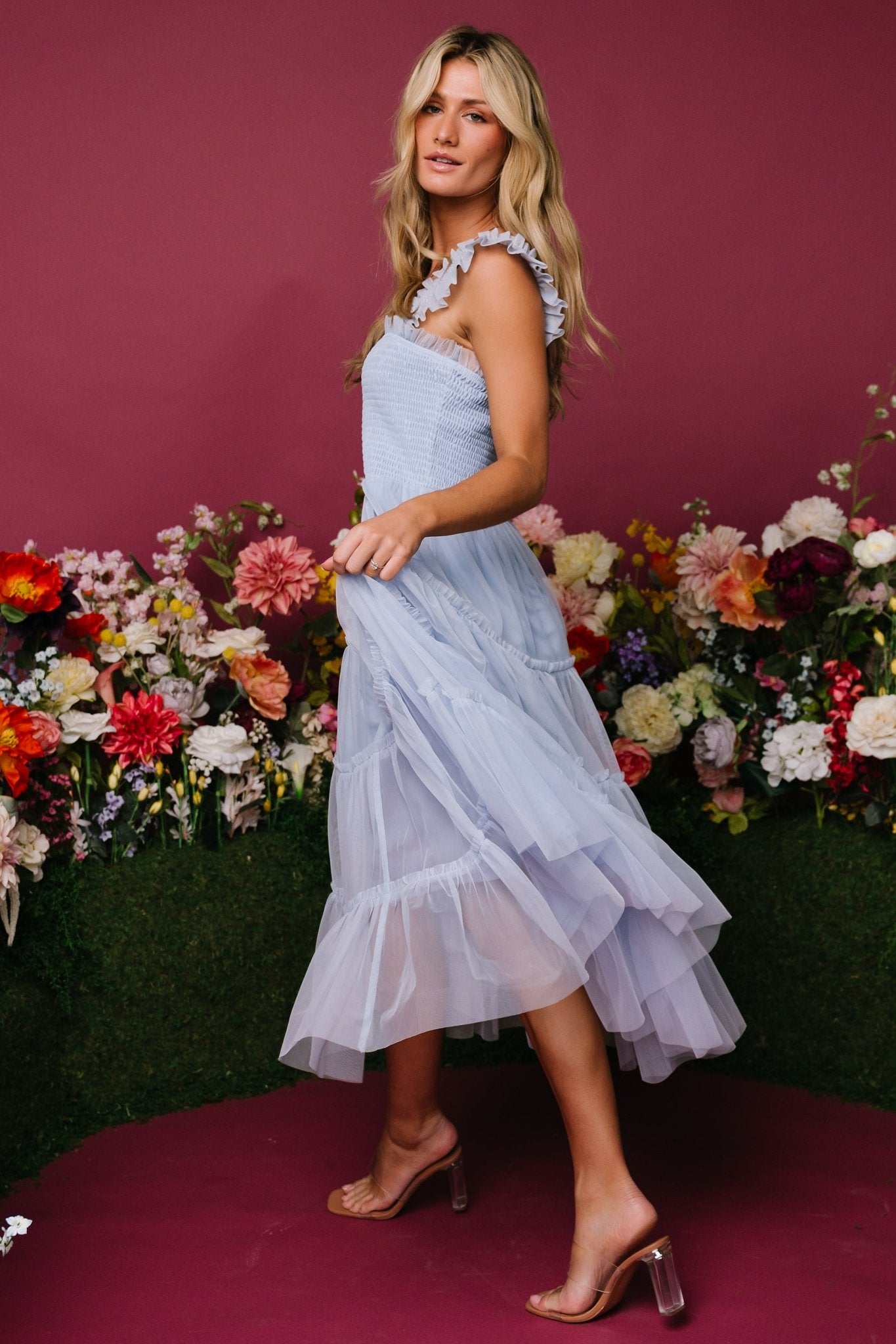 Baltic Born Womens Emma Smocked Tulle Dress | Light Blue | Size: 1XL Baltic Born Womens Emma Smocked Tulle Dress | Light Blue | Size: 1XL