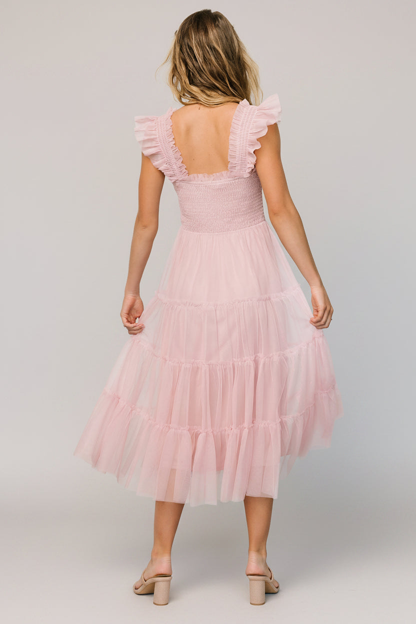 Emma Smocked Tulle Dress | Mauve