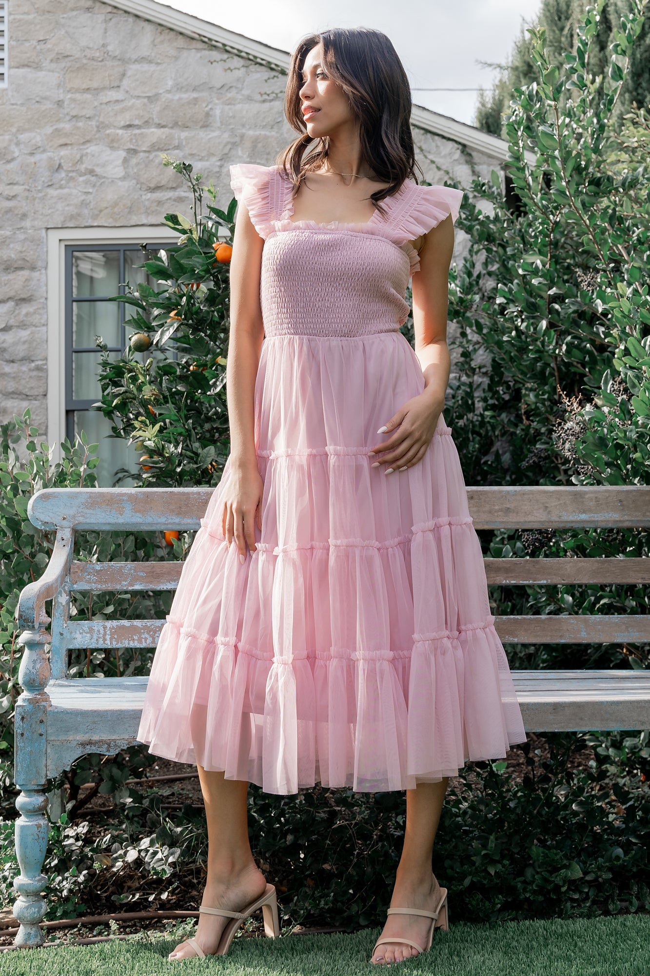 Mauve Cherry Tulle Skirt