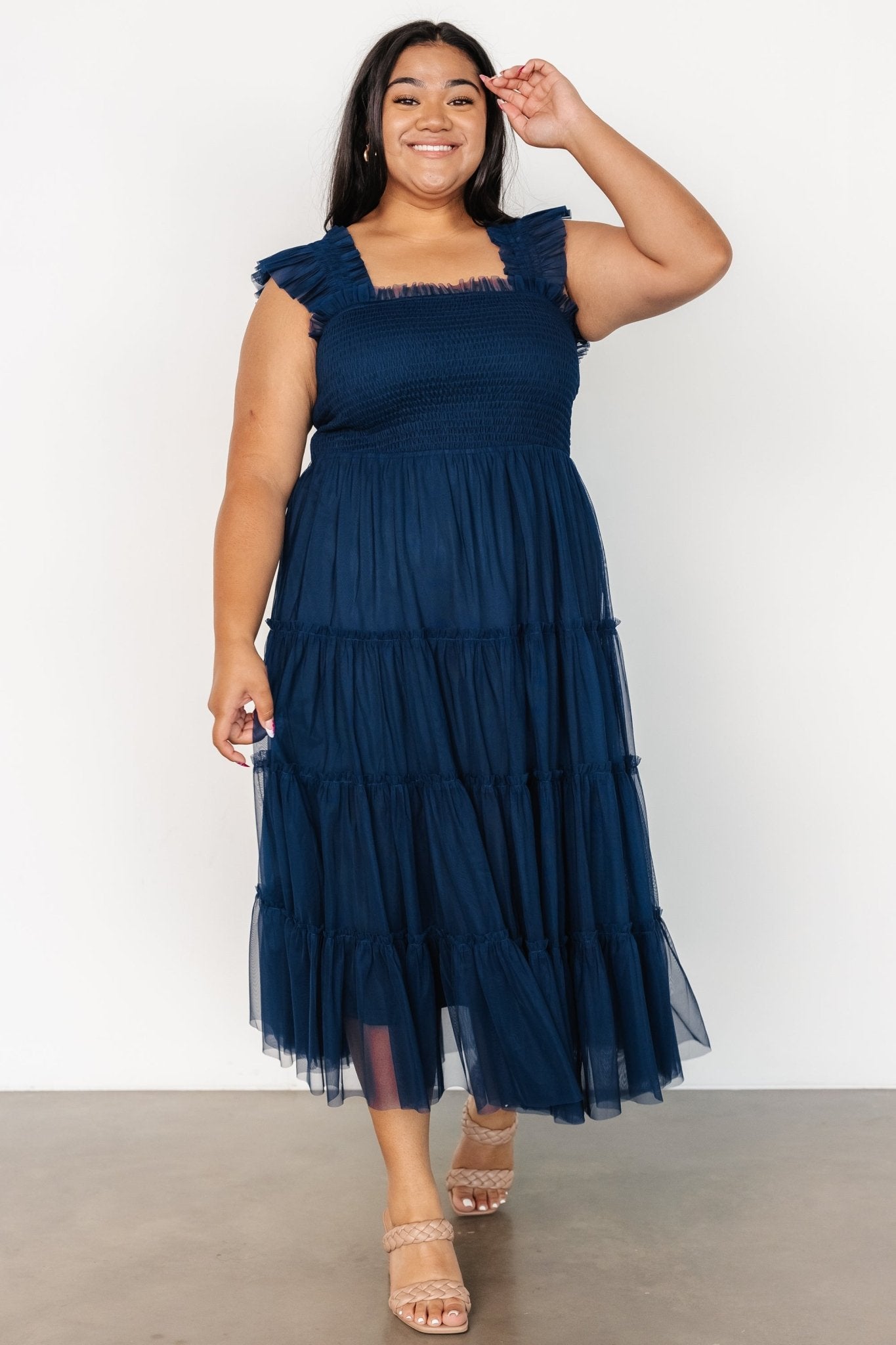 Emma Smocked Tulle Dress | Navy - Baltic Born