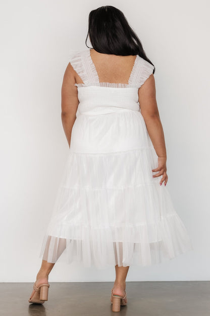 Emma Smocked Tulle Dress | Off White - Baltic Born