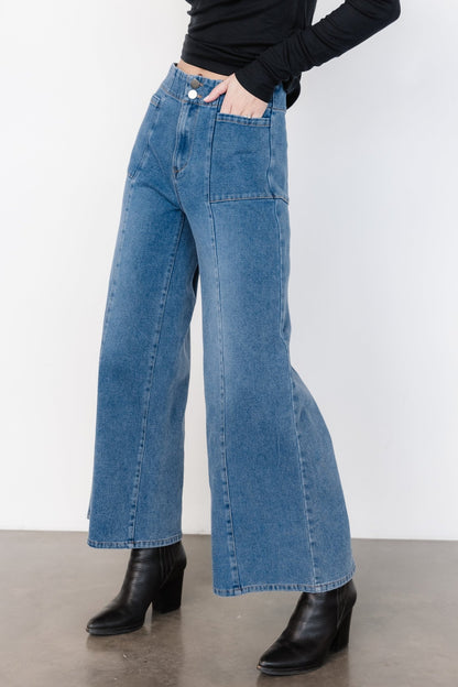 Emmi Mid Rise Wide Leg Jeans | Dark Wash - Baltic Born