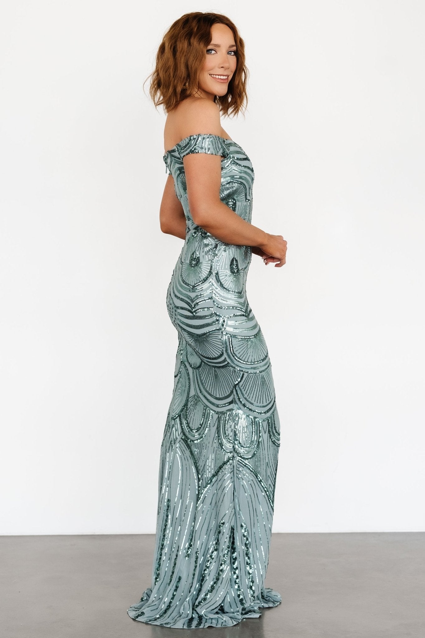 Empress Sequin Gown | Eucalyptus - Baltic Born