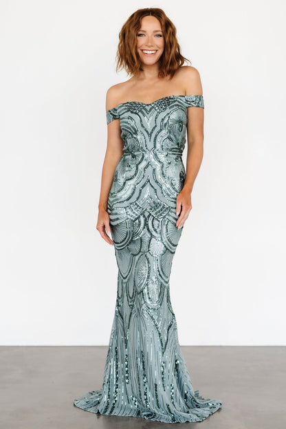 Empress Sequin Gown | Eucalyptus - Baltic Born