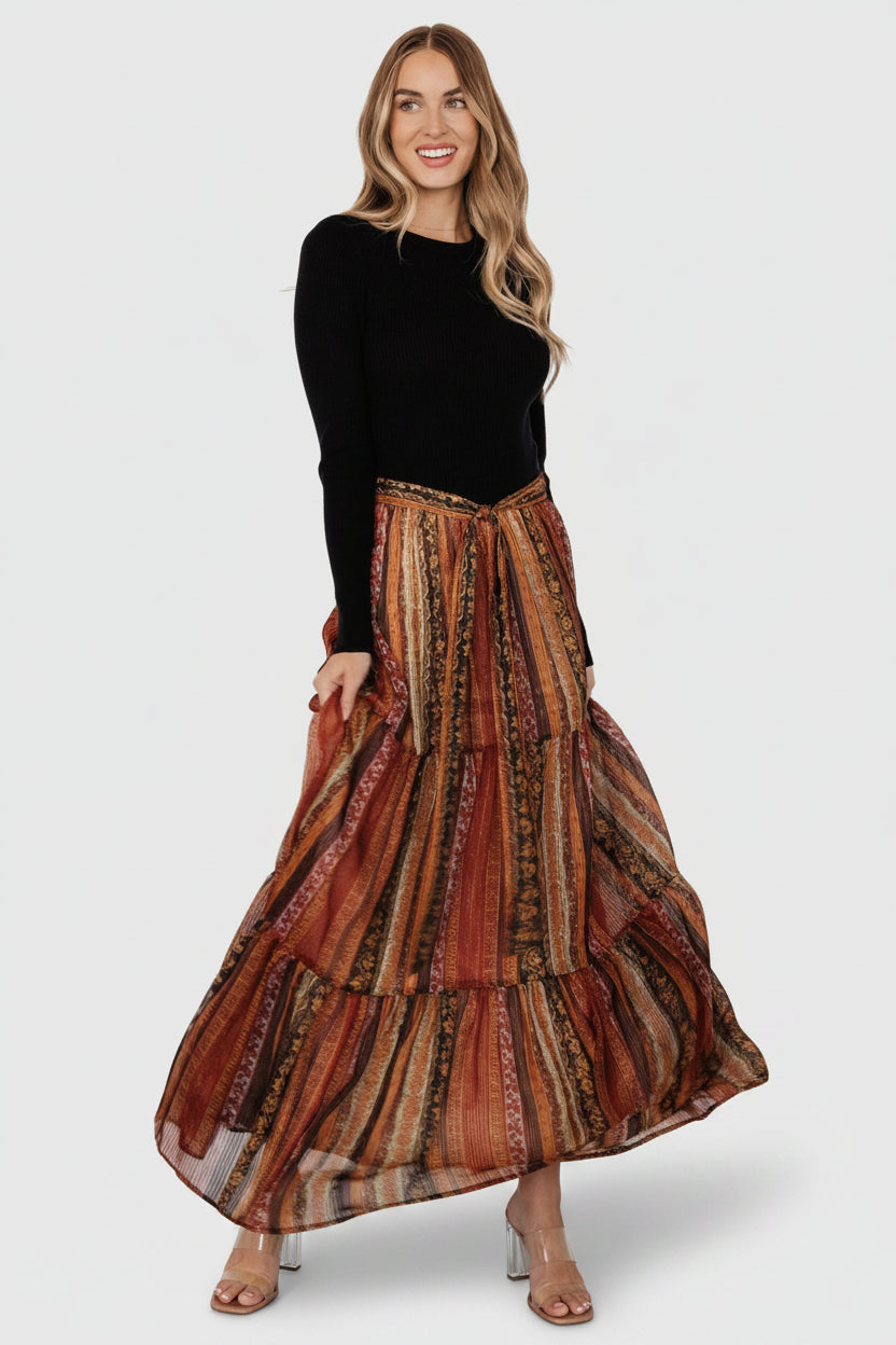 Emryn Sweater Dress | Black + Multi Print