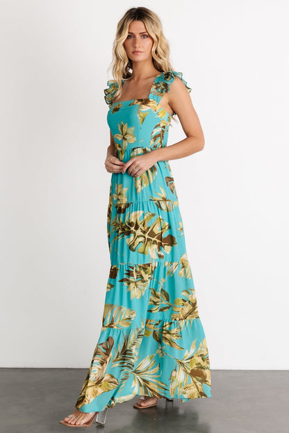 Encinitas Maxi Dress | Caribbean Blue Print - Baltic Born