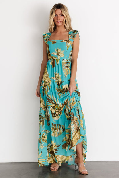 Encinitas Maxi Dress | Caribbean Blue Print - Baltic Born