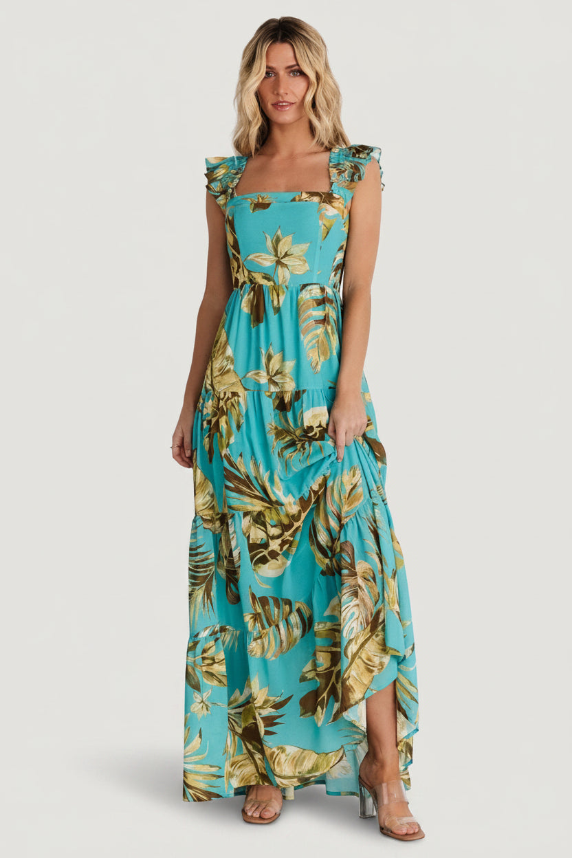 Baltic Born Womens Encinitas Maxi Dress | Caribbean Blue Print