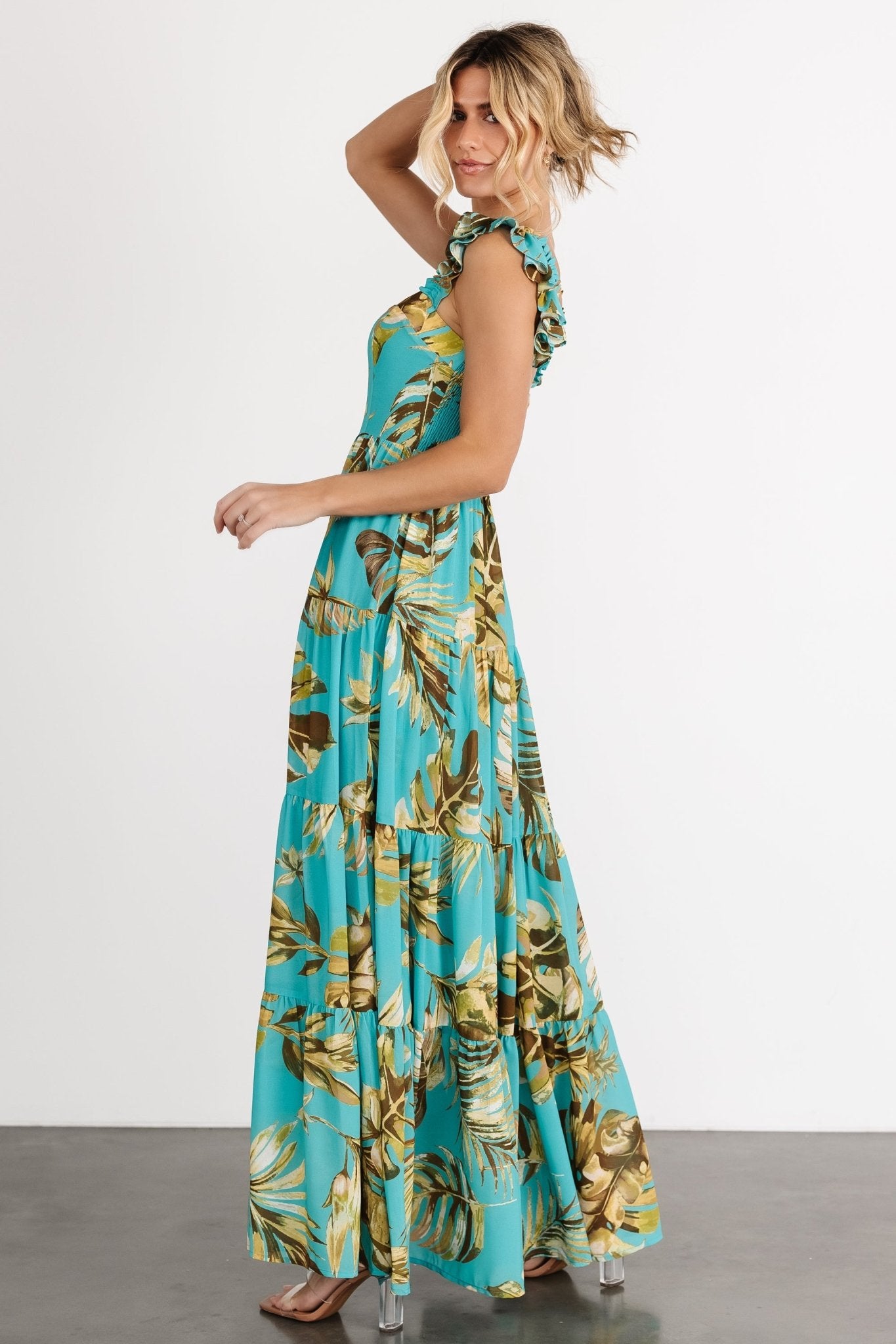 Encinitas Maxi Dress | Caribbean Blue Print - Baltic Born