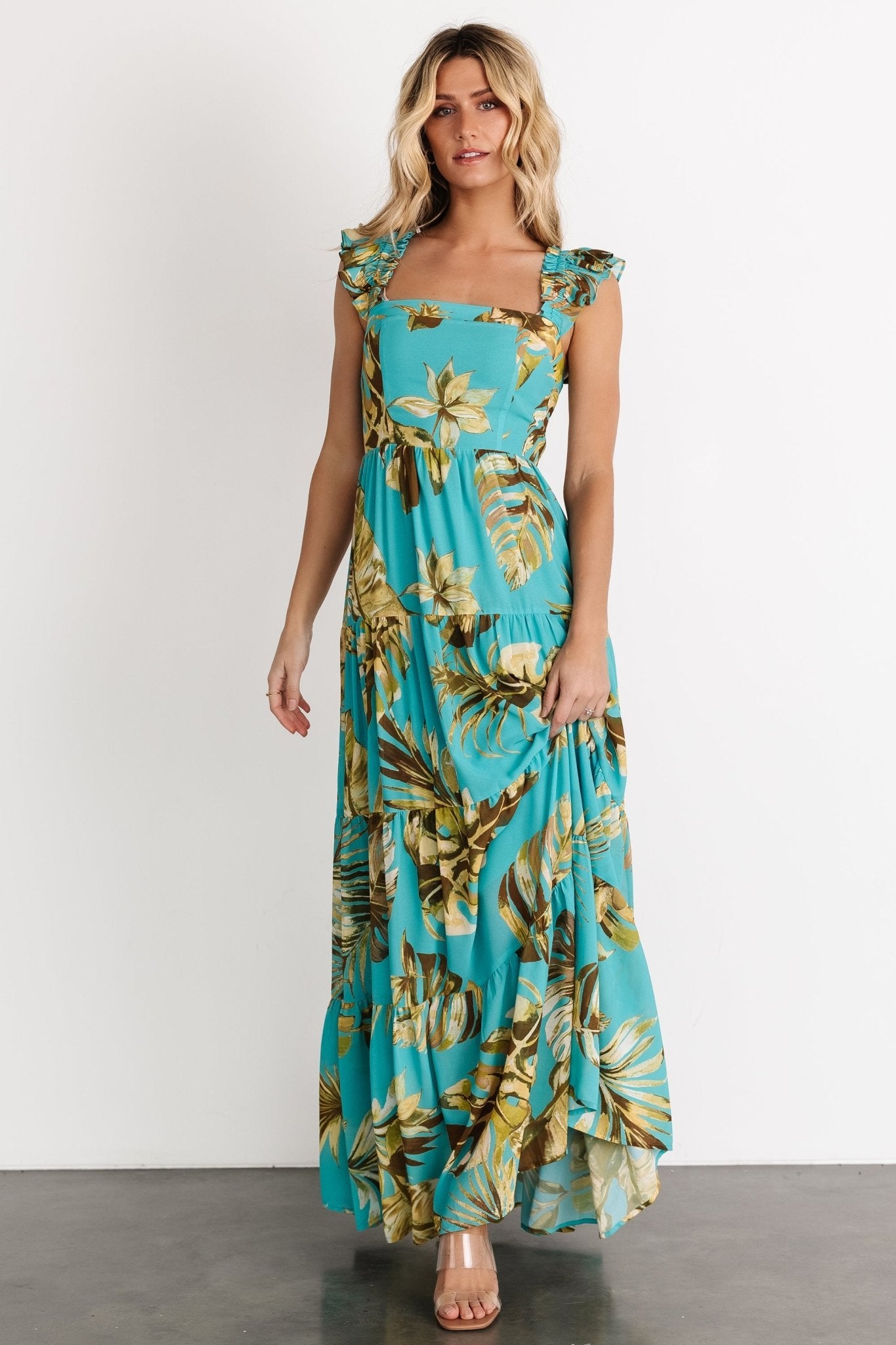 Encinitas Maxi Dress | Caribbean Blue Print - Baltic Born