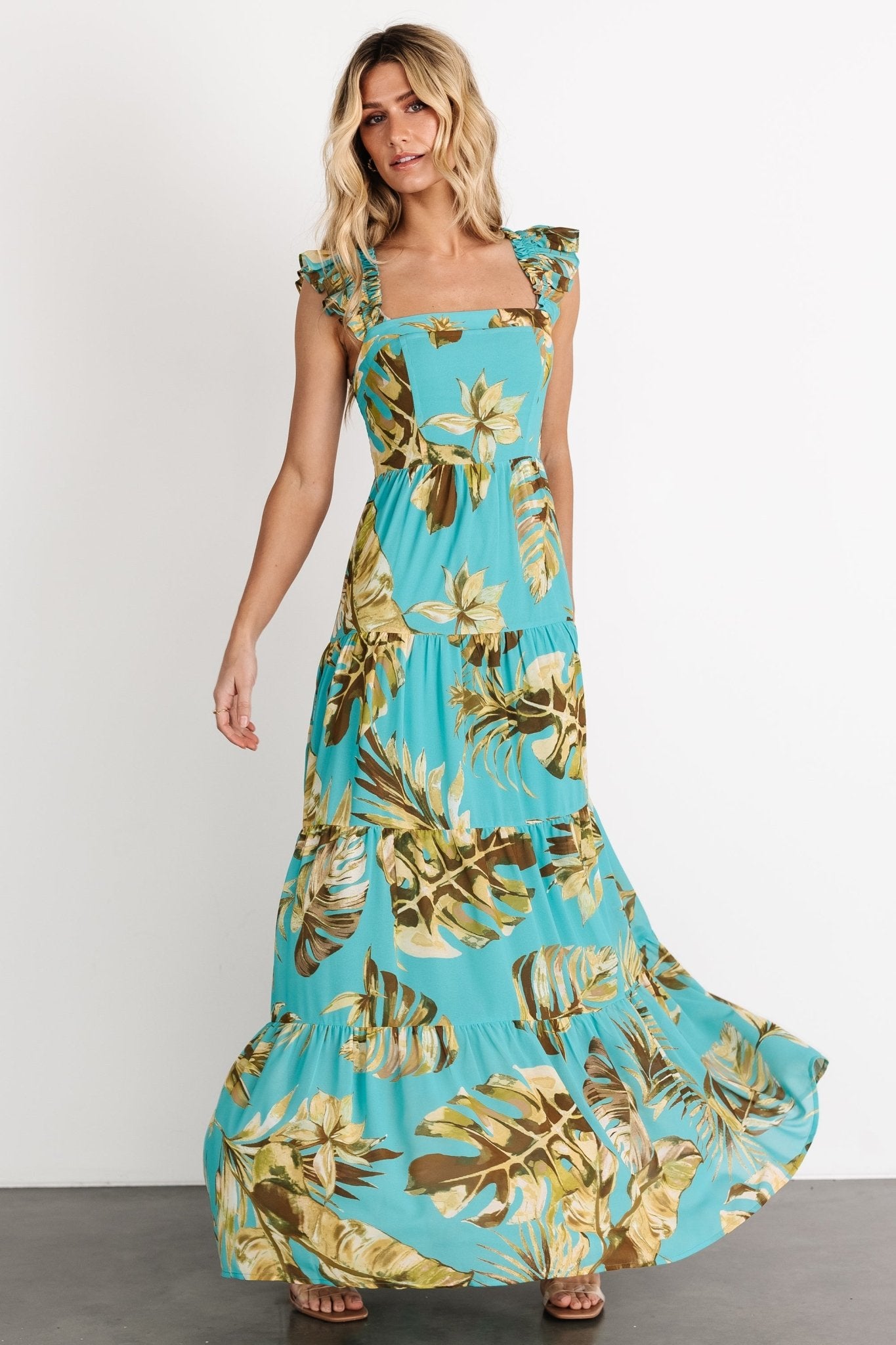 Encinitas Maxi Dress | Caribbean Blue Print - Baltic Born