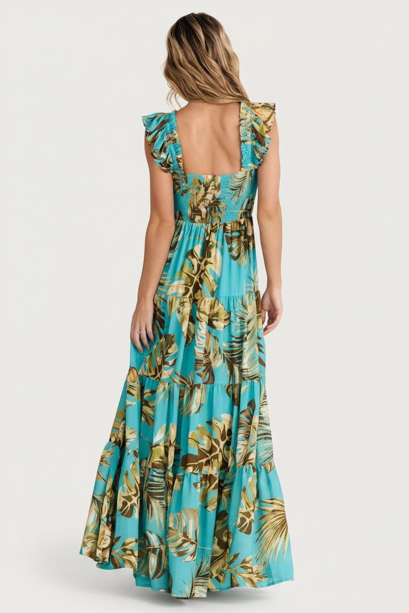 Encinitas Maxi Dress | Caribbean Blue Print