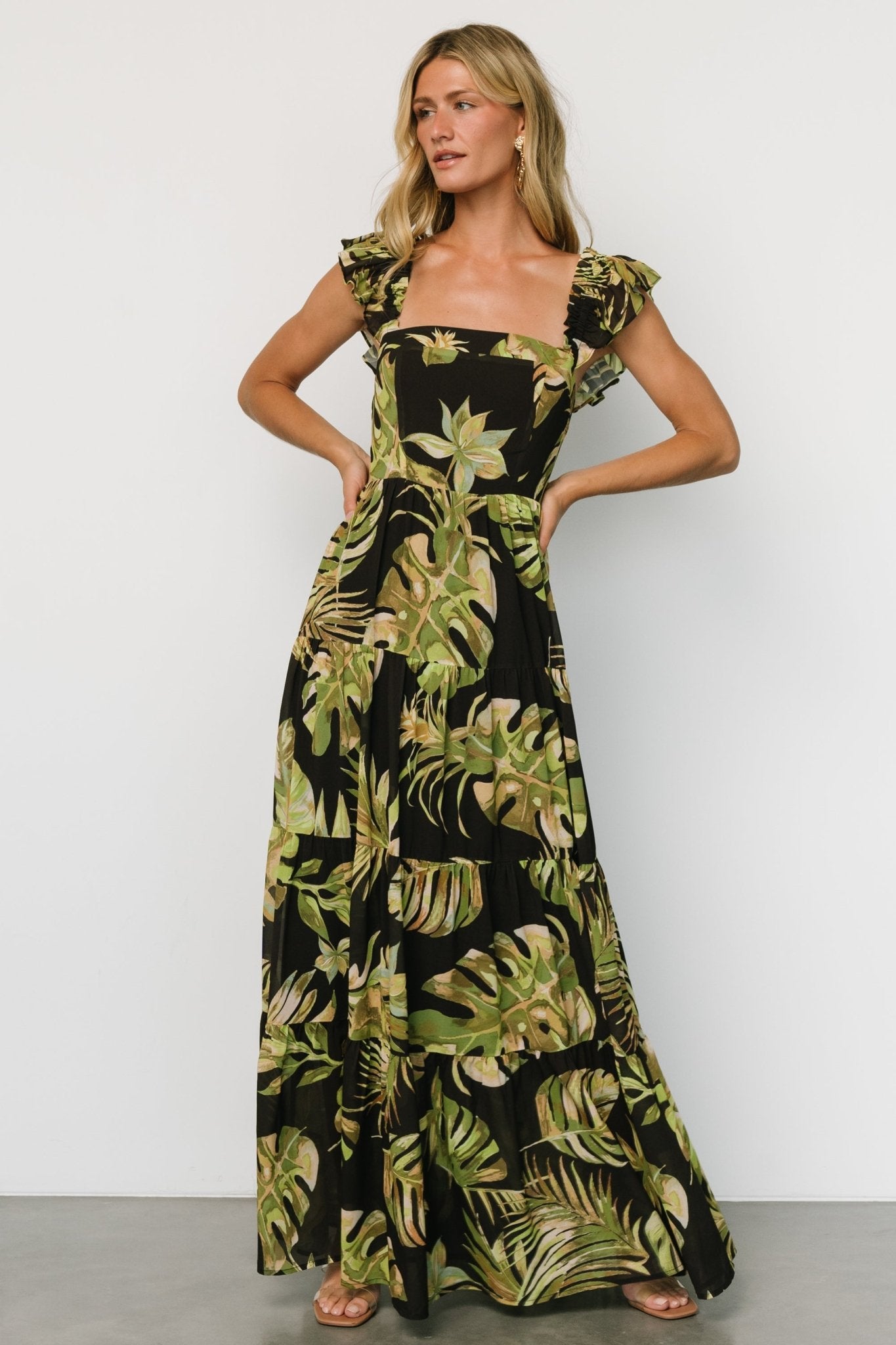 Encinitas Maxi Dress | Tropical Green + Black - Baltic Born