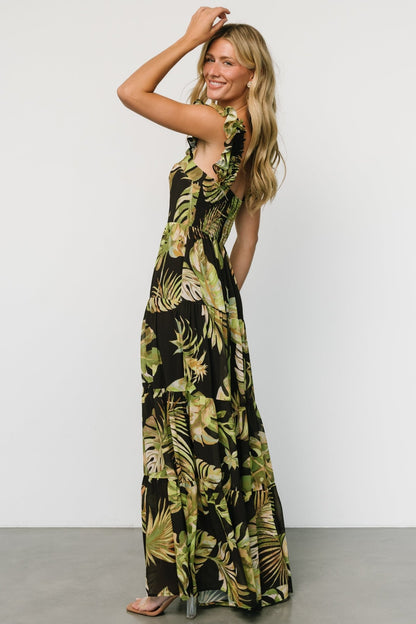 Encinitas Maxi Dress | Tropical Green + Black - Baltic Born