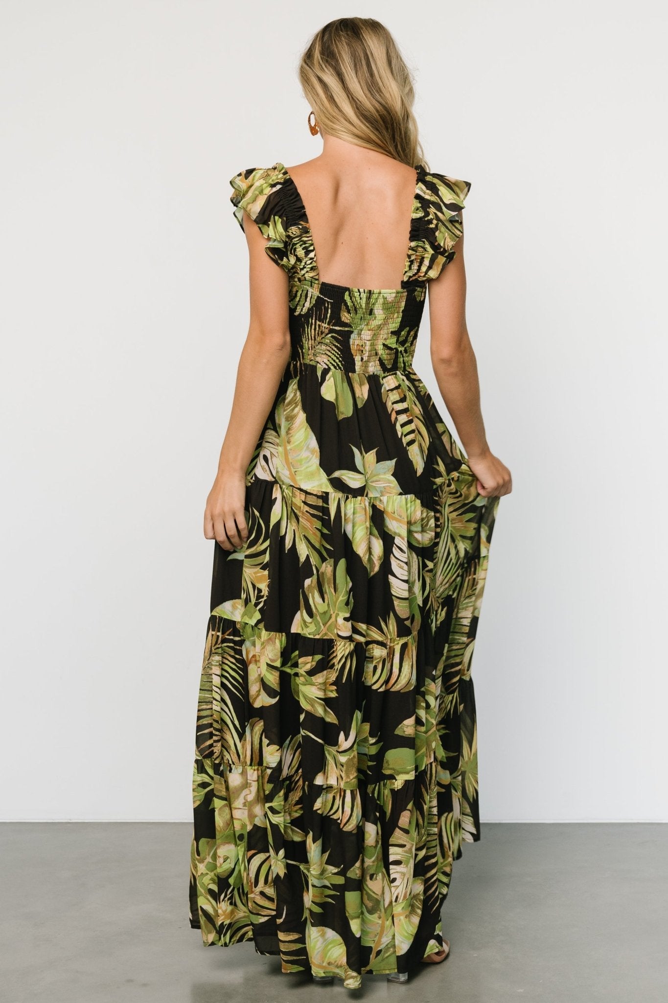 Encinitas Maxi Dress | Tropical Green + Black - Baltic Born