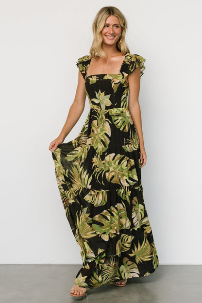 Encinitas Maxi Dress | Tropical Green + Black - Baltic Born