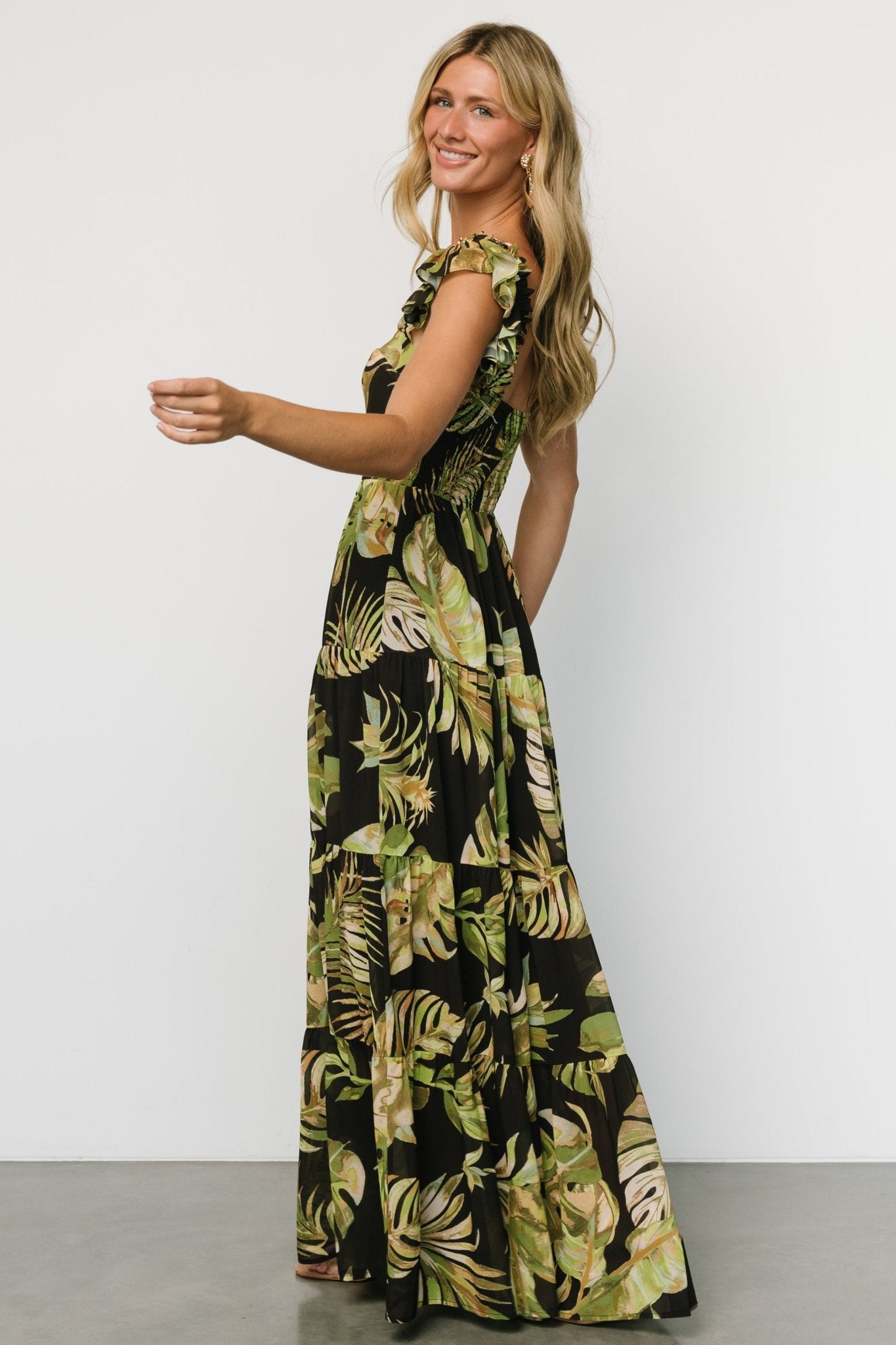 Encinitas Maxi Dress | Tropical Green + Black - Baltic Born