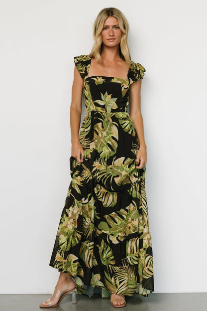 Encinitas Maxi Dress | Tropical Green + Black - Baltic Born