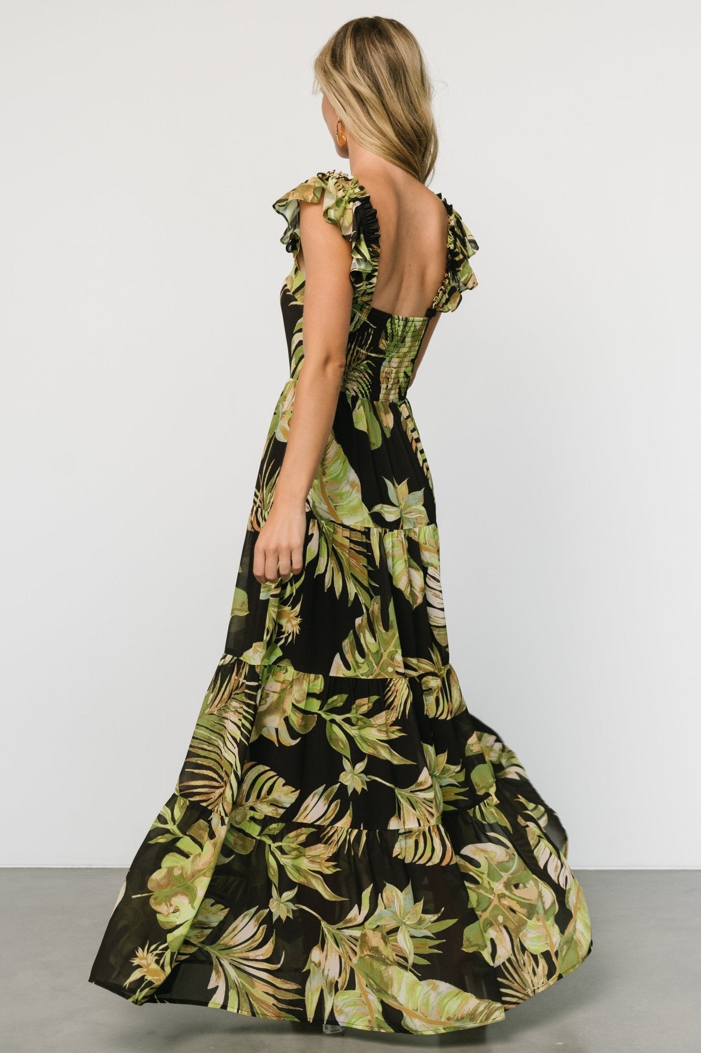 Encinitas Maxi Dress | Tropical Green + Black - Baltic Born