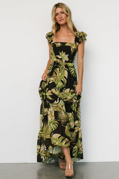 Encinitas Maxi Dress | Tropical Green + Black - Baltic Born