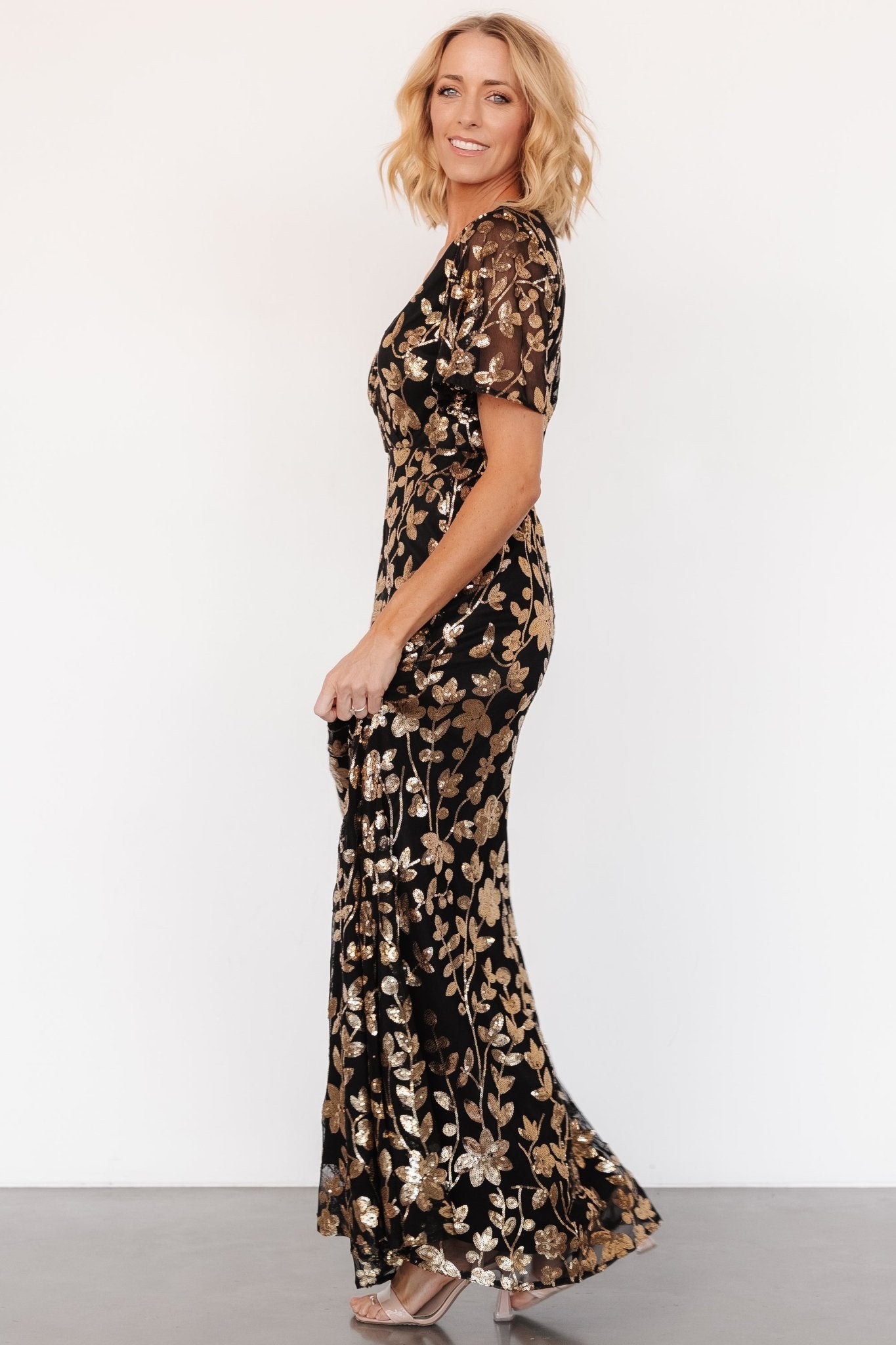 Esme Sequin Dress | Black + Gold - Baltic Born