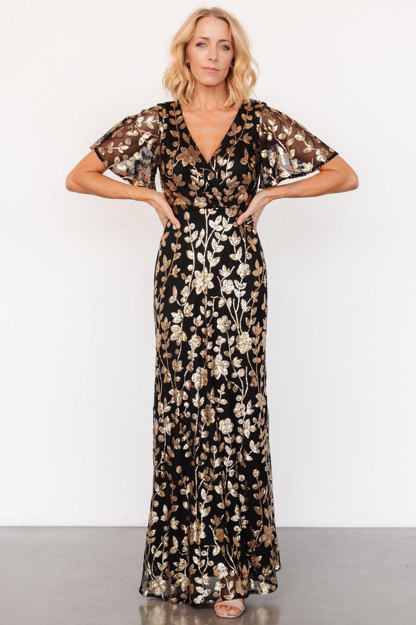 Esme Sequin Dress | Black + Gold - Baltic Born