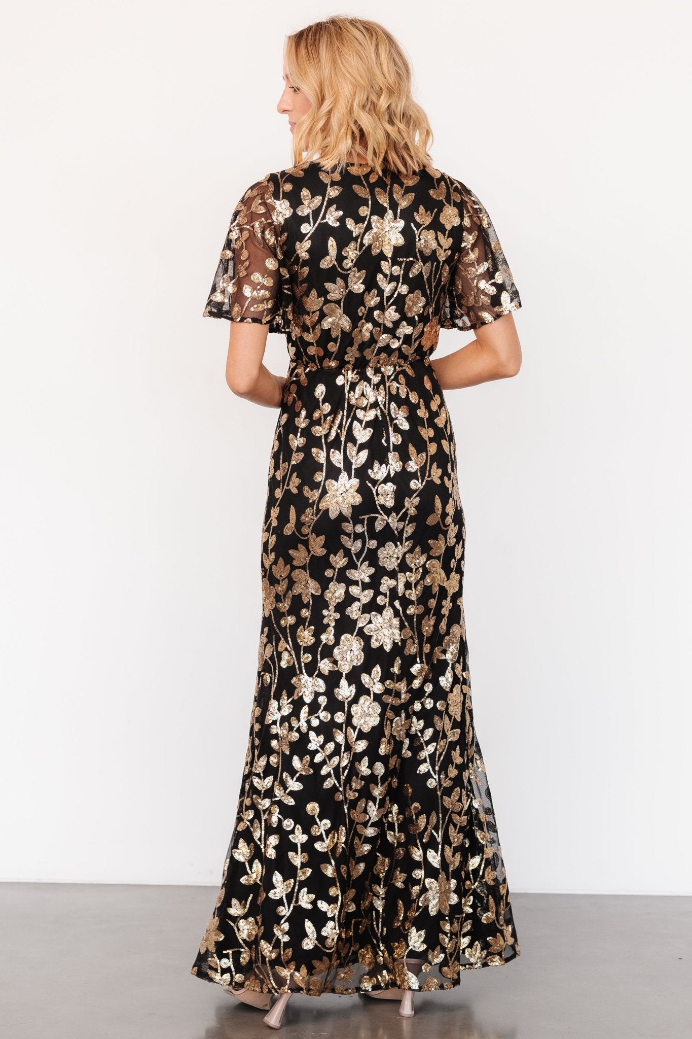 Esme Sequin Dress | Black + Gold - Baltic Born