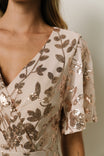 ESME Sequin Embroidered Blush & Apricot Mini Dress