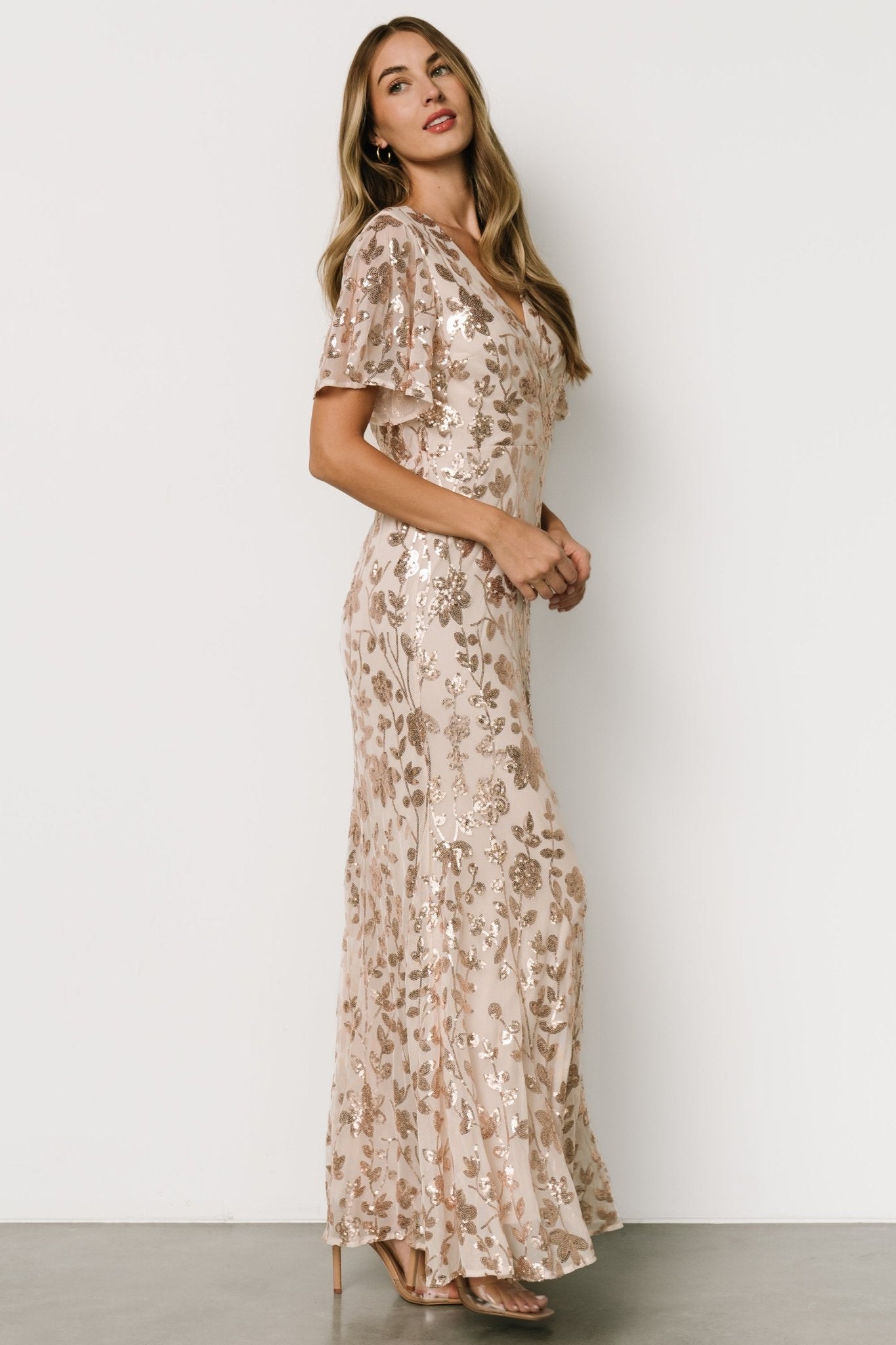 Esme Sequin Dress | Rose Gold - Baltic Born