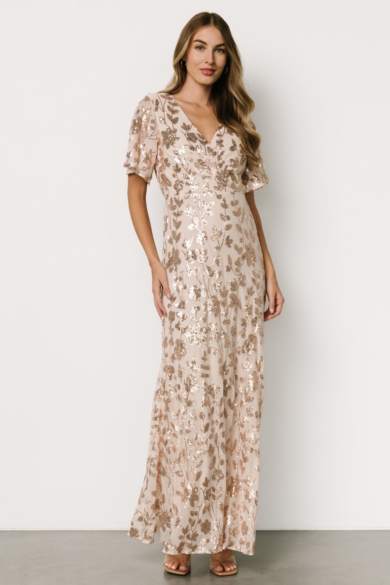 Esme Sequin Dress | Rose Gold - Baltic Born