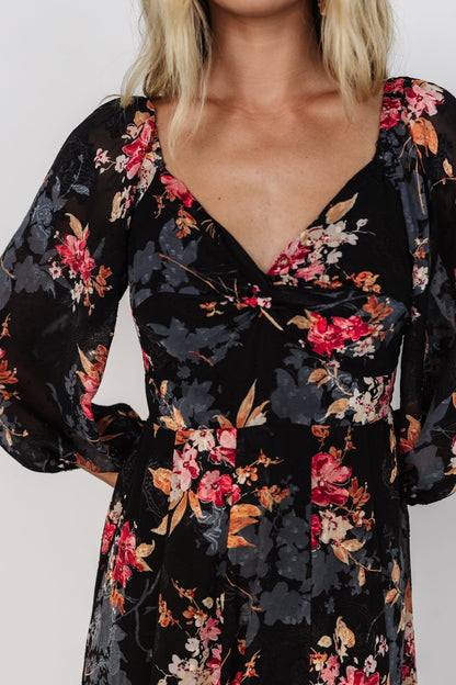 Estefania Maxi Dress | Black Floral - Baltic Born