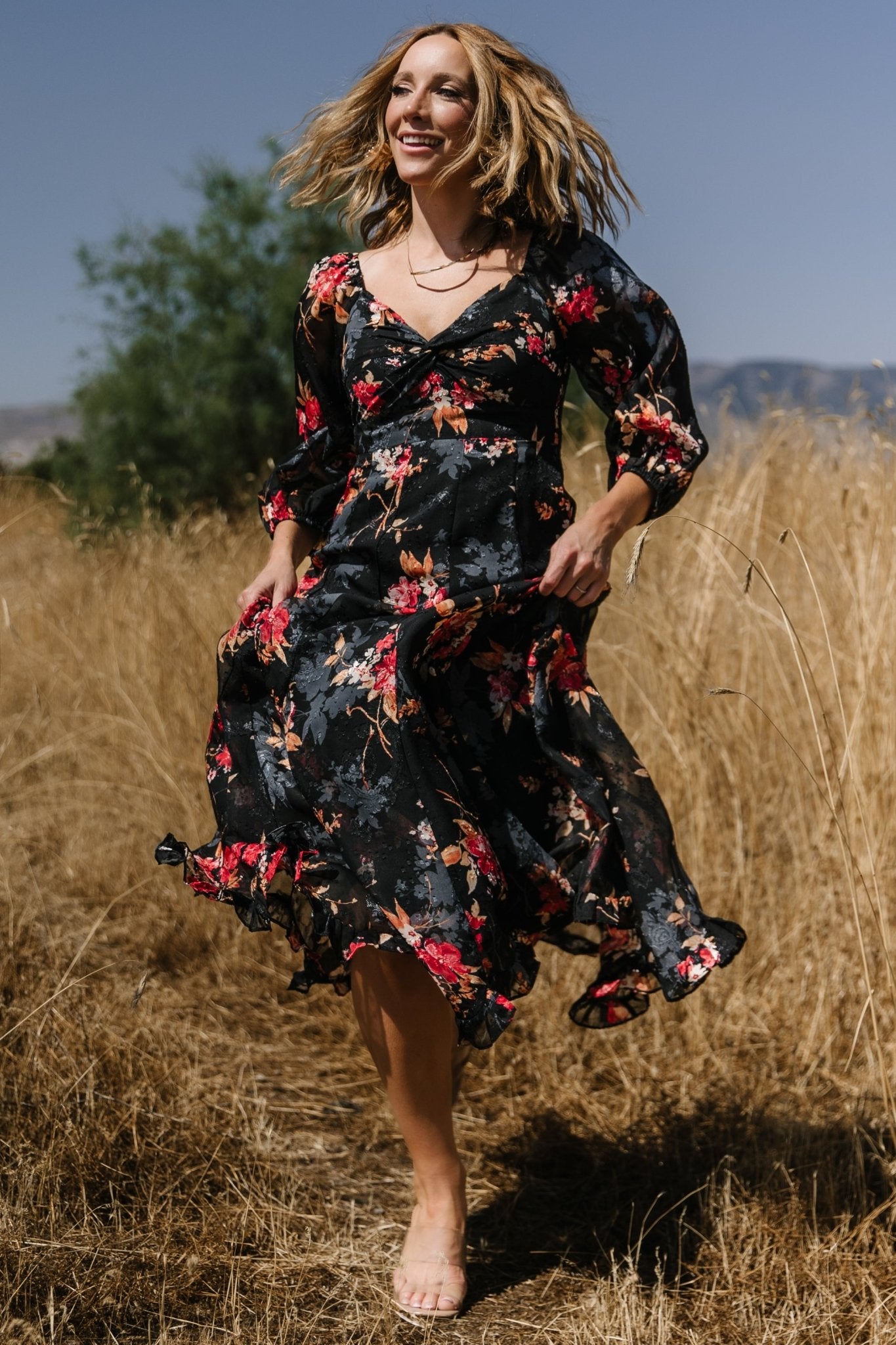 Estefania Maxi Dress | Black Floral - Baltic Born