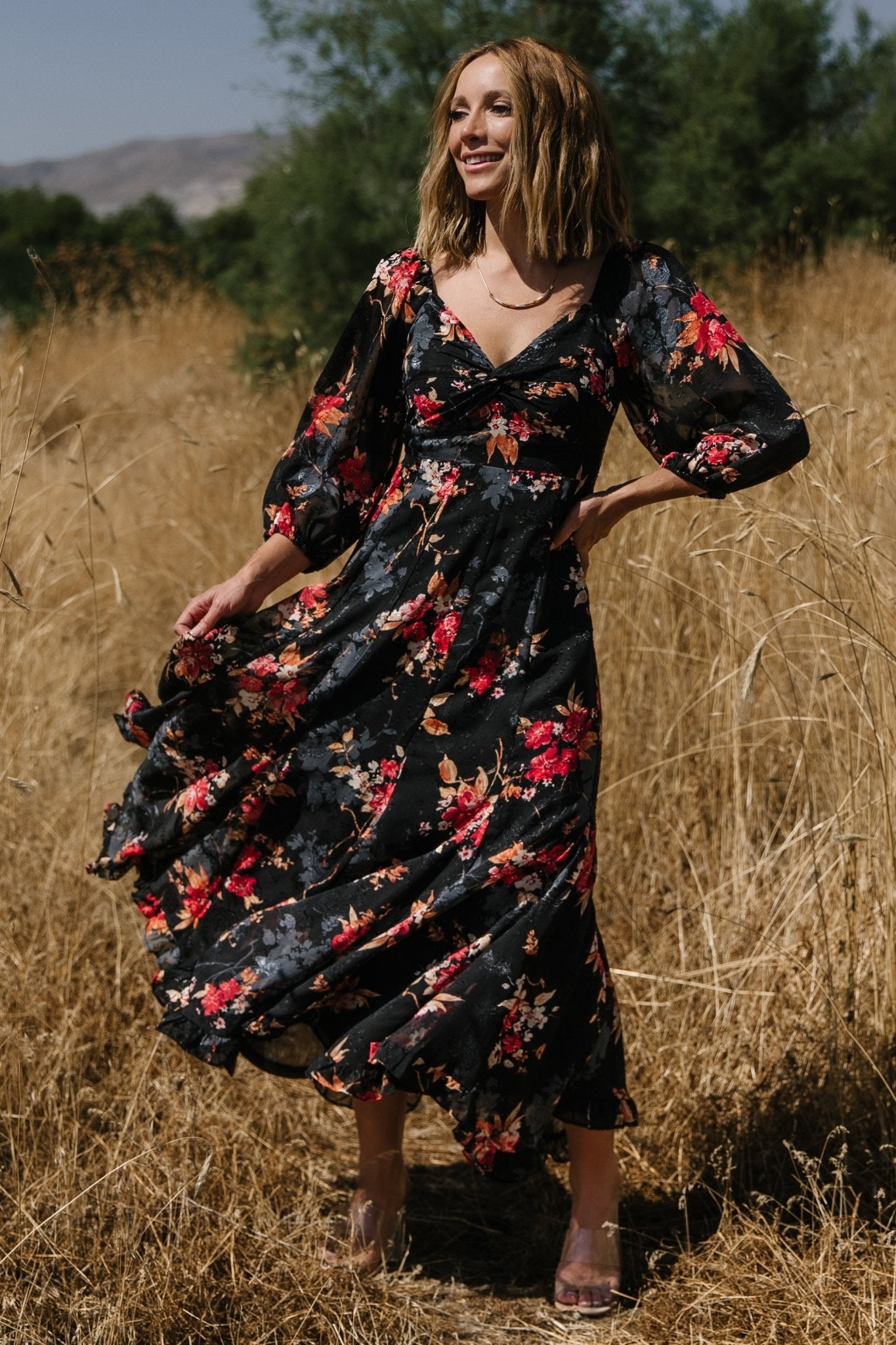 Estefania Maxi Dress | Black Floral - Baltic Born