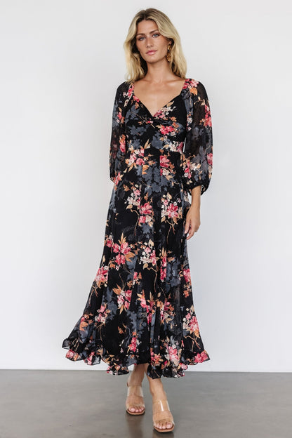 Estefania Maxi Dress | Black Floral - Baltic Born