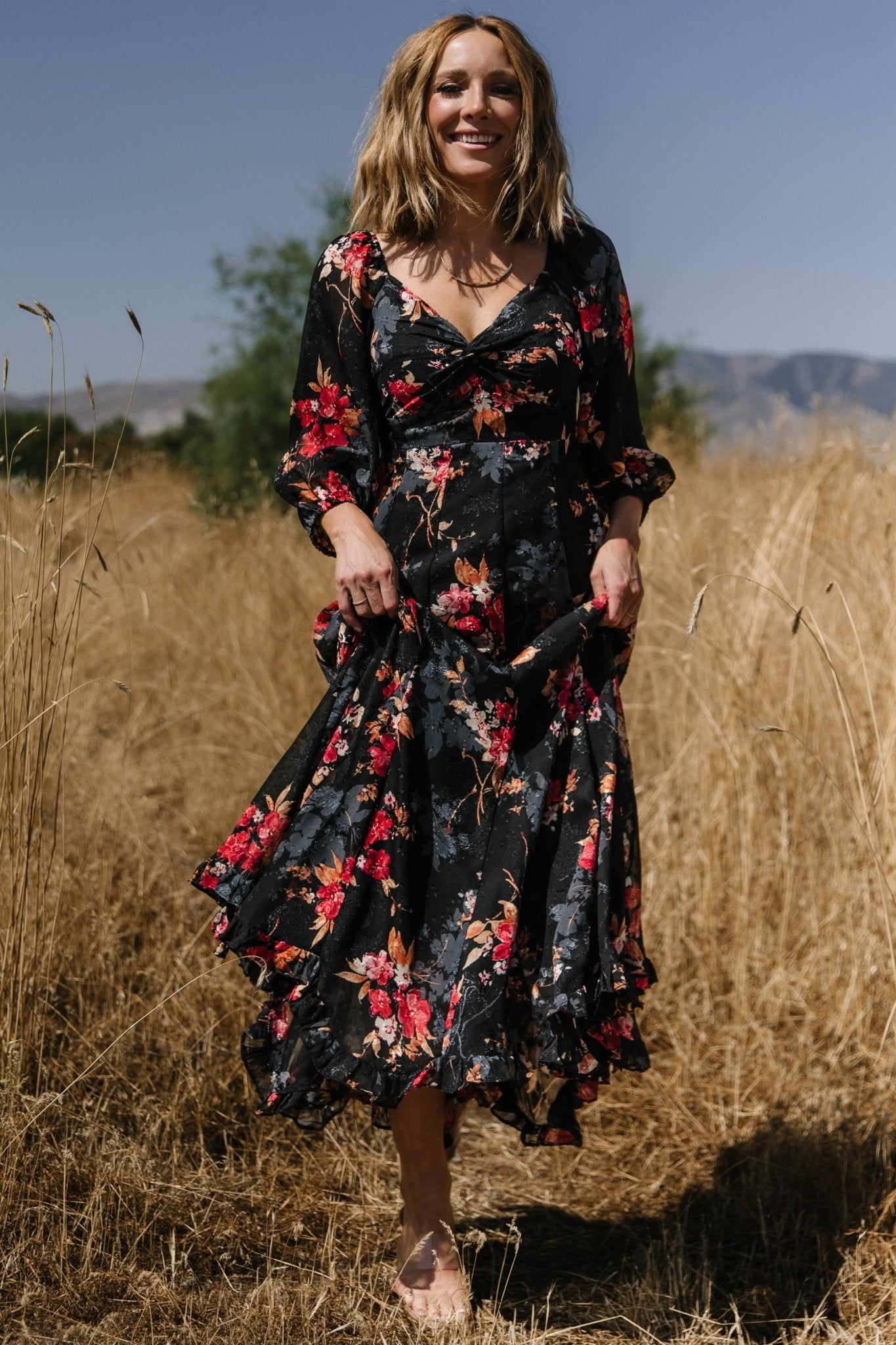 Estefania Maxi Dress | Black Floral - Baltic Born