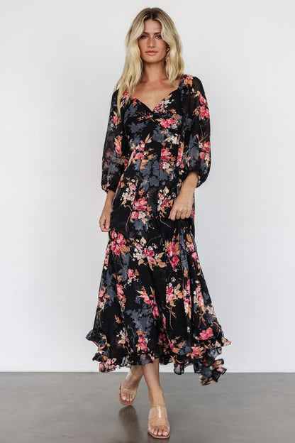 Estefania Maxi Dress | Black Floral - Baltic Born