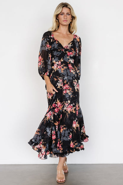 Estefania Maxi Dress | Black Floral - Baltic Born