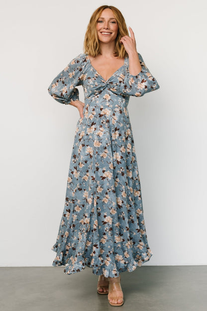 Estefania Maxi Dress | Blue + Peach Floral - Baltic Born