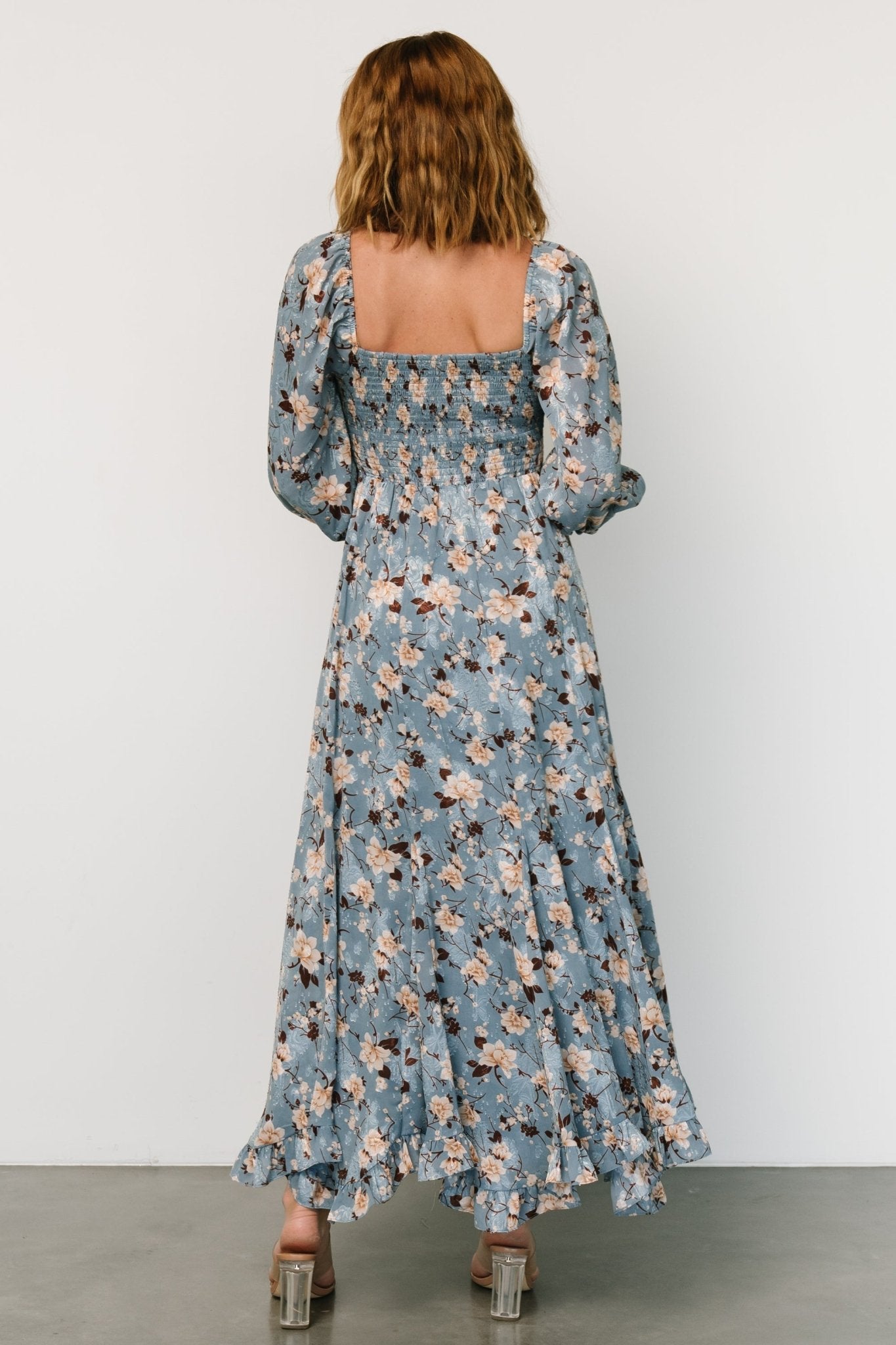 Estefania Maxi Dress | Blue + Peach Floral - Baltic Born