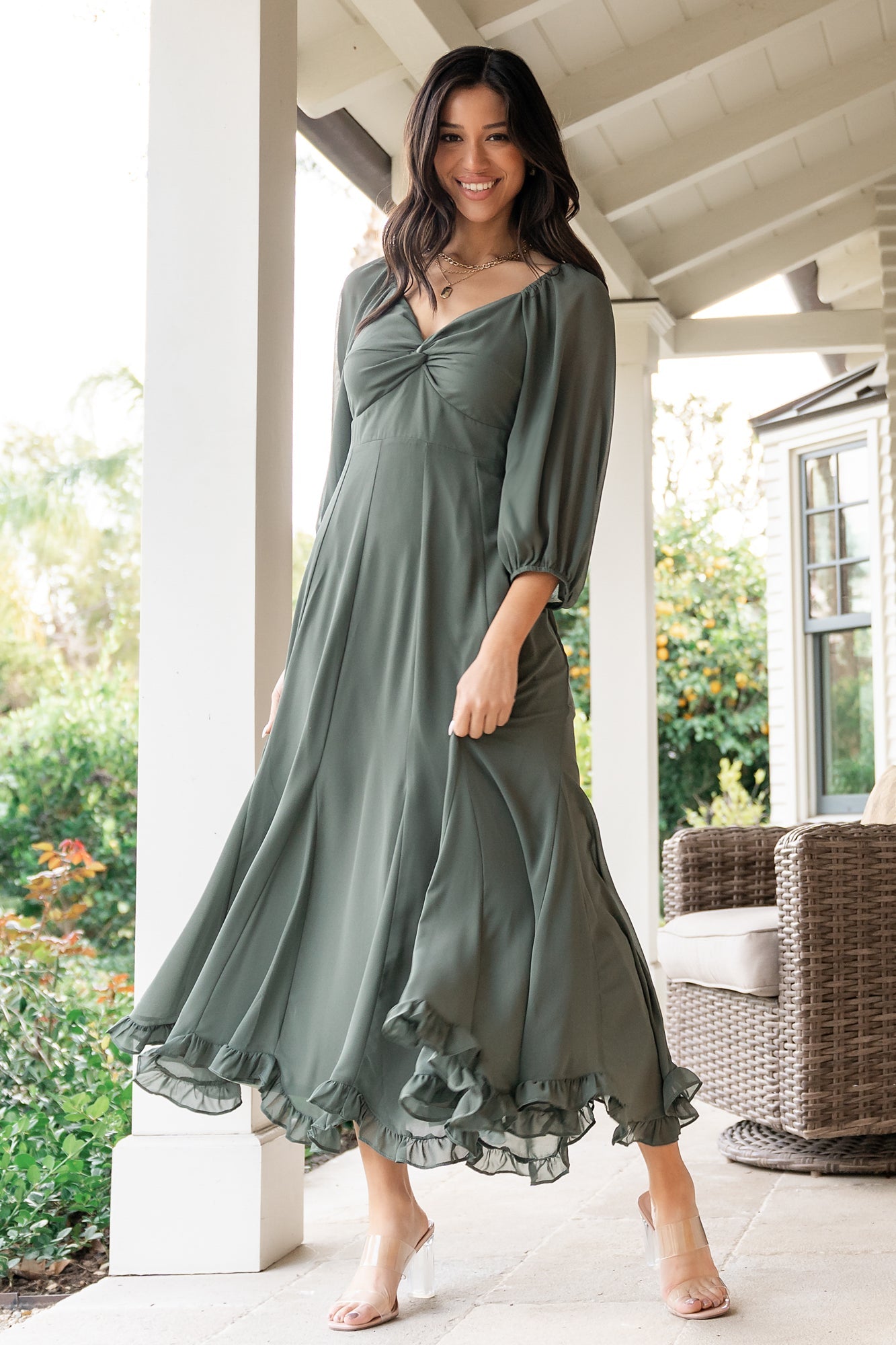 Baltic Born Womens Estefania Maxi Dress | Dark Sage | Size: Small Baltic Born Womens Estefania Maxi Dress | Dark Sage | Size: Small