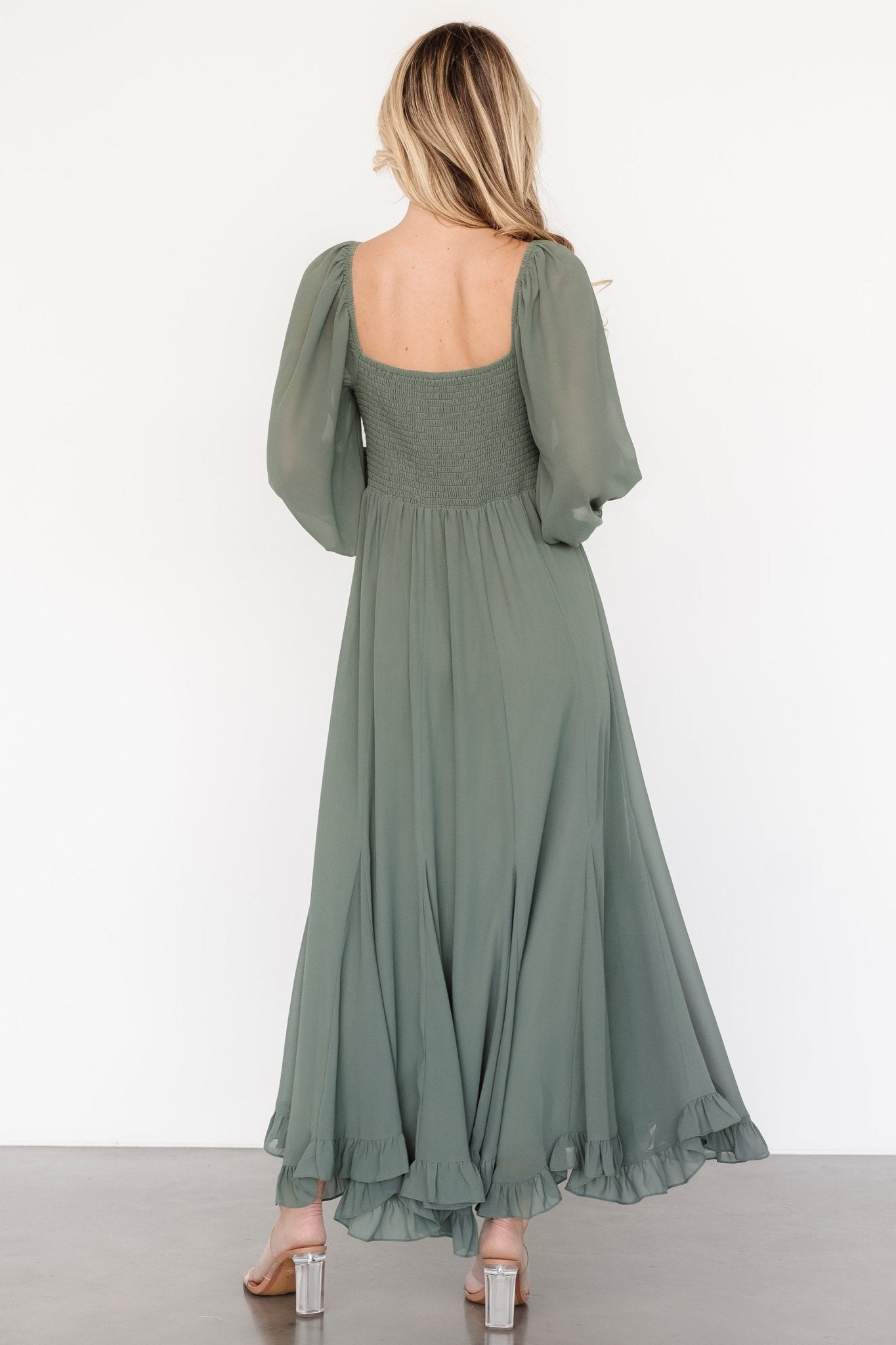 Estefania Maxi Dress | Dark Sage - Baltic Born