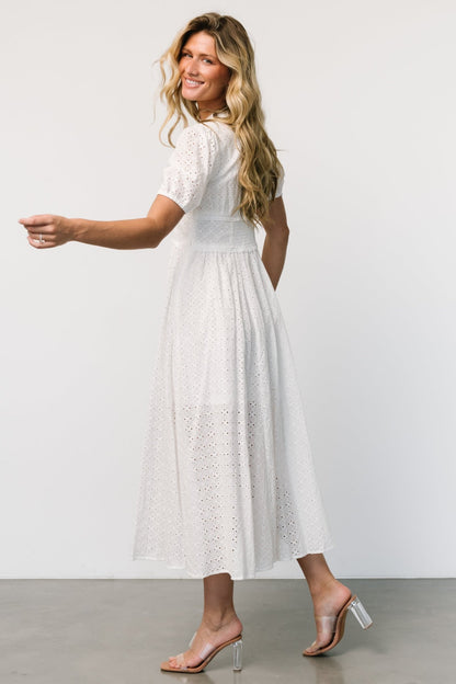 Esther Eyelet Midi Dress | Off White - Baltic Born