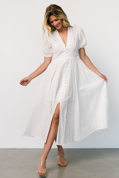 Esther Eyelet Midi Dress | Off White - Baltic Born