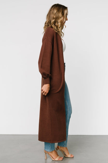 Ethel Long Cardigan | Dark Brown - Baltic Born