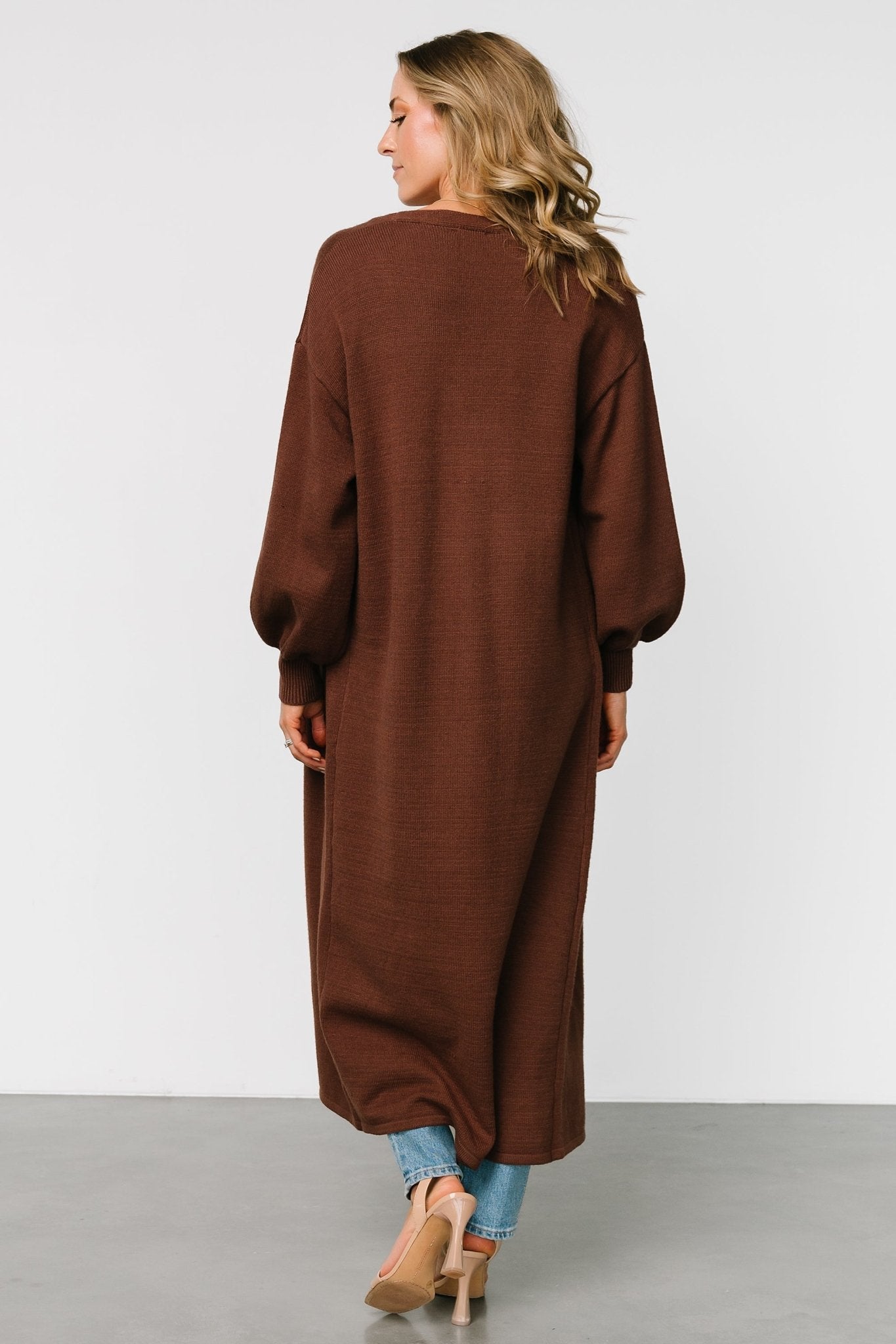 Ethel Long Cardigan | Dark Brown - Baltic Born