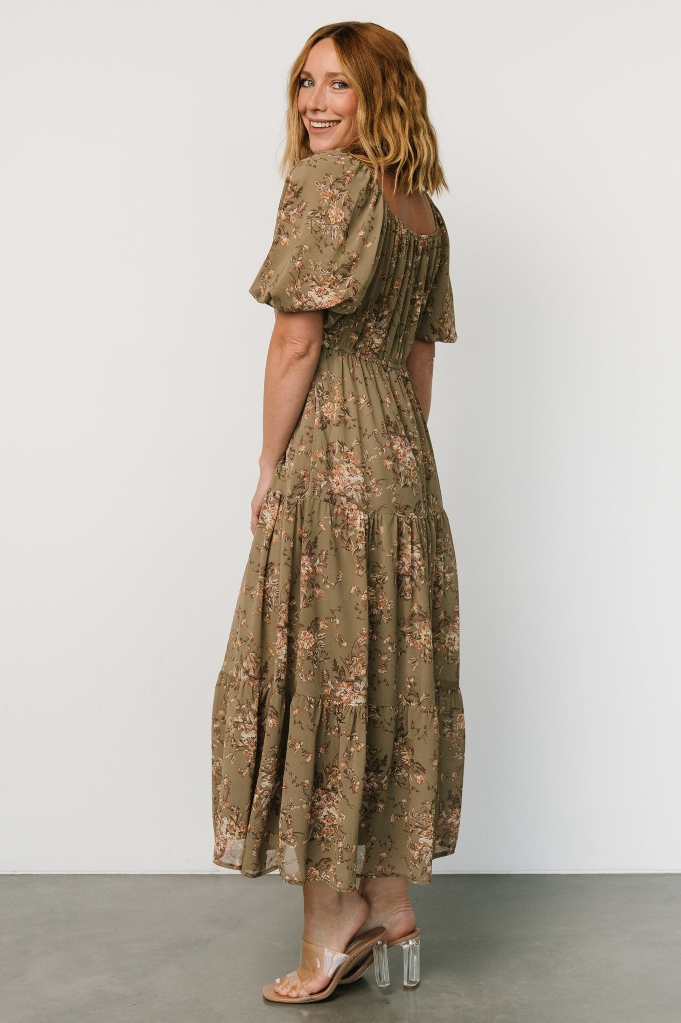 Evelette Dress | Olive Floral - Baltic Born