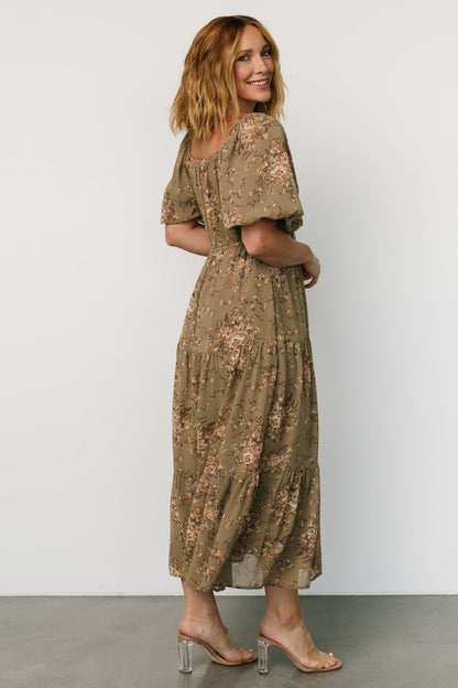 Evelette Dress | Olive Floral - Baltic Born