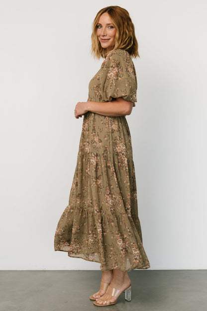 Evelette Dress | Olive Floral - Baltic Born