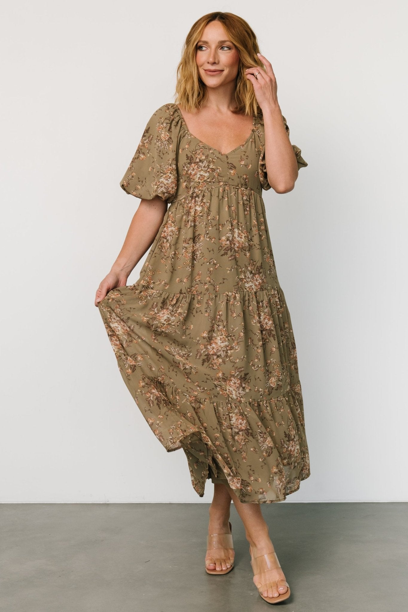 Evelette Dress | Olive Floral - Baltic Born