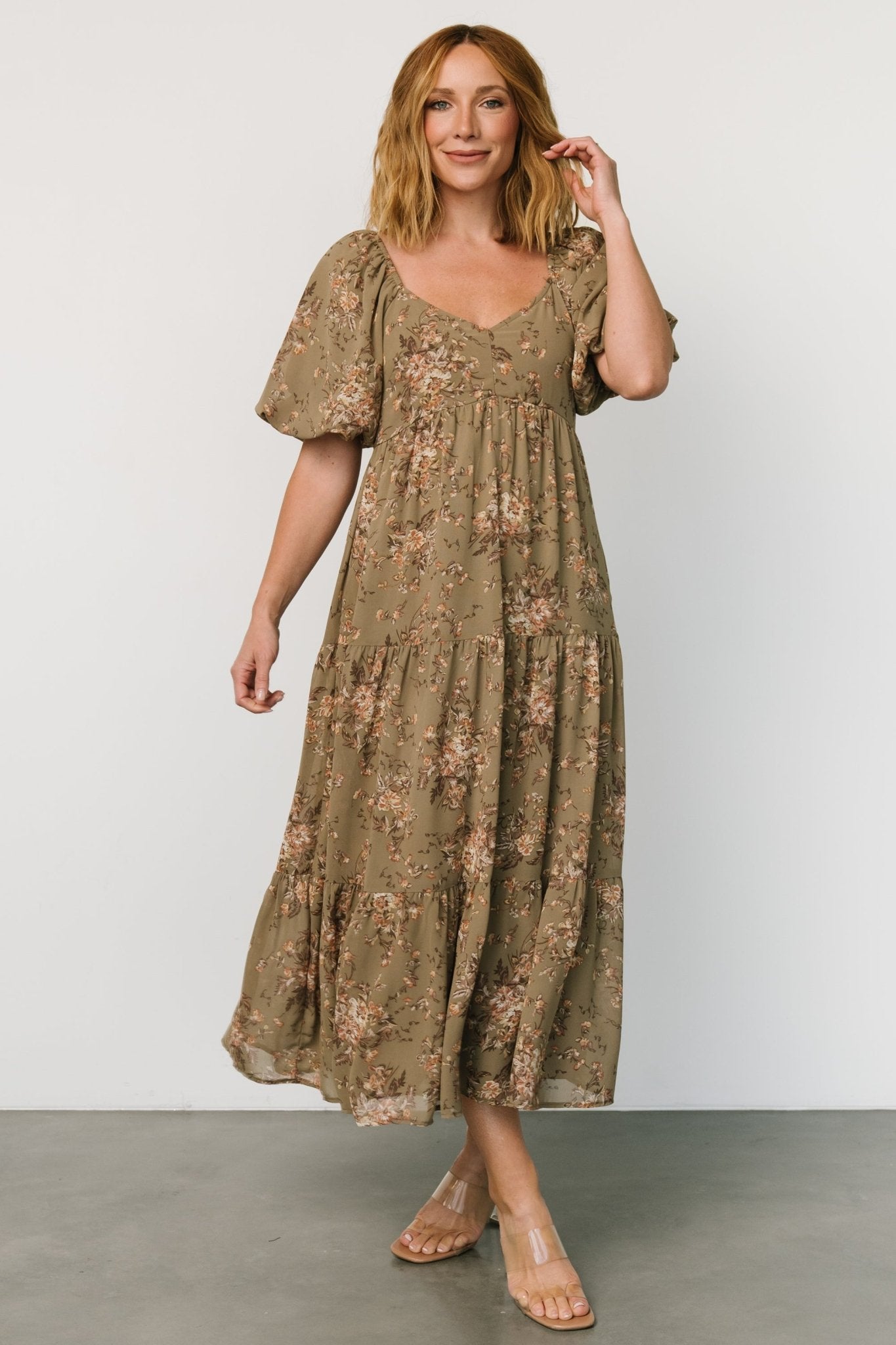 Evelette Dress | Olive Floral - Baltic Born